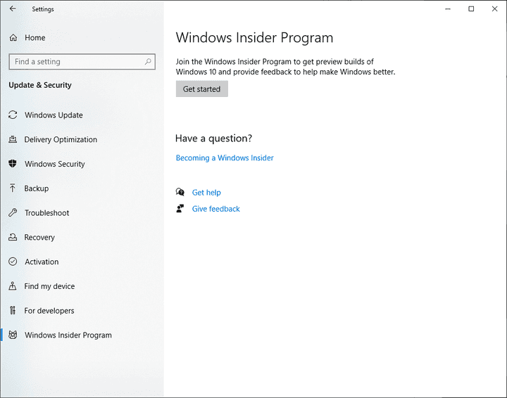Windows Insider Setup -- Get Ready
